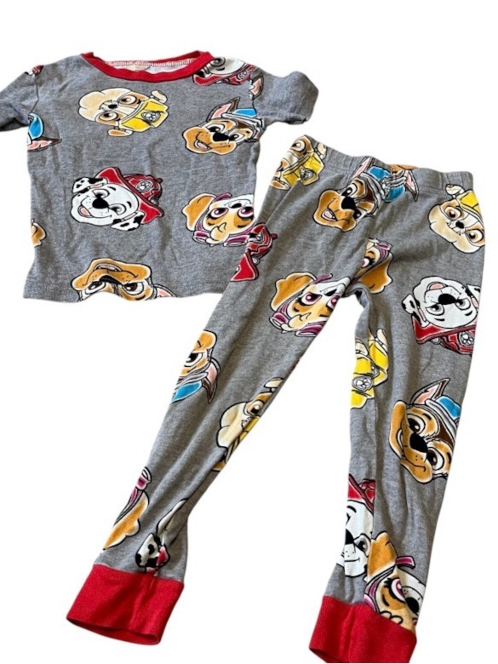 Kids Grey Paw Patrol Character Pajama Set with Red Trim Boys 5T